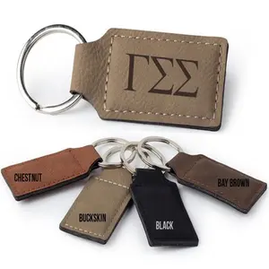 Made In China 2024 The New Design Pu Leather Keychain With Gamma Logo High Quality Door Keychain