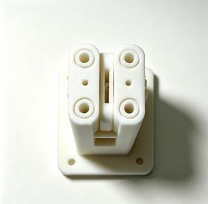 Servicio de Impresión 3D Personalizado: Componente Conector de Plástico Blanco para Prototipado Rápido con Orificios Cilíndricos Dobles y Base de Montaje - Product Image 1