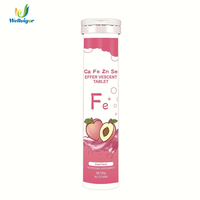 Comprimés effervescents de vitamine C, calcium, fer, zinc, sélénium, soutien immunitaire, saveur pêche, 20 unités, pour adolescents et adultes, vente chaude
