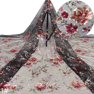 2023 nouveau tulle de mariée français 3d mélange coloré paillettes florales dentelle pour robe de soirée africaine aso ebi en gros 5 mètres - Product Image 2