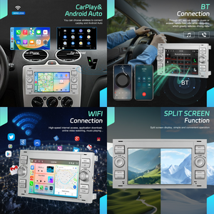 Podofo 4+64G 7'' Android Car Radio Wireless Carplay/Android Auto GPS WiFi RDS for Ford/Transit/Fiesta/Focus/Galaxy/Mondeo/Fusion - Product Image 3