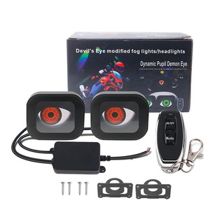 Luz LED Ojo de Demonio ADT 12V-36V para Motocicleta, 6 Diseños Diferentes, Lente Convexa, Lente Plana - Product Image 2