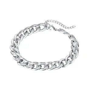 fashion jewelry stainless steel man woman bracelets silver cuban link fine jewelry bracelets & bangle