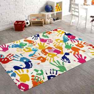 Alfombra Infantil con Huellas de Manos y Pies, Alfombra de Juego de 4'x6', Alfombra Lavable y Colorida para Cuarto de Niños - Product Image 2