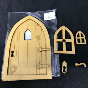 เฟอร์นิเจอร์ตกแต่งบ้านตุ๊กตาขนาดเล็กประตูและหน้าต่างบ้านตุ๊กตาไม้อุปกรณ์เสริมบ้านตุ๊กตาขนาดเล็ก - Product Image 3