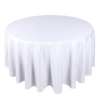 Nappe de table blanche ivoire noire ronde Rectangle carré 100% nappe en polyester pour les événements de fête de mariage