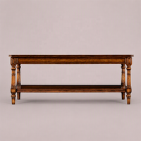 Table basse rectangulaire en bois massif de style campagnard moderne et luxueux pour salon