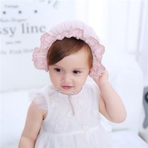Venta al por mayor Thin Baby Girl Beanie Newborn Sunscreen Sun Color puro hilo de algodón al aire libre gorro de gasa de punto <span class=keywords><strong>para</strong></span> niños - Product Image 5