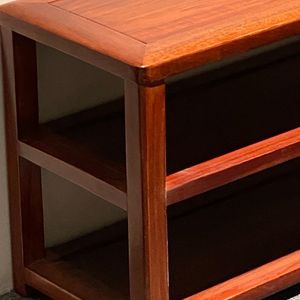 African Rosewood Multi Functional Shoe Rack Double Layer Storage Shelf Home Entryway Stool Study Room Organizer - Product Image 4