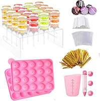 DIY Cake Push Pop Herstellungsset Silikonform Acryl-Displayständer Push Pop Röhren Backzubehör Dekorationsset