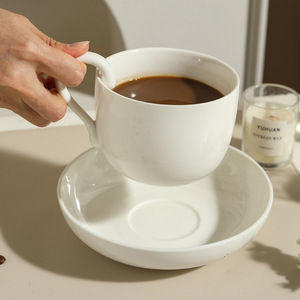 Tasse à café en céramique classique HENITUER MH1637-400cc 400ML, tasse à eau minimaliste, tasse à thé de bureau - Product Image 5