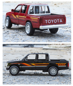 Modèle de camionnette Hilux miniature en métal à l'échelle 1/32 avec son et lumière, mécanisme de recul, portes ouvrables, décoration classique, <span class=keywords><strong>jouet</strong></span> - Product Image 6