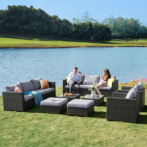 Sofá tejido de ratán para exteriores de lujo 2025, balcón, Villa redonda grande para exteriores, patio, jardín, muebles para casa de familia, Resort <span class=keywords><strong>General</strong></span> - Product Image 2