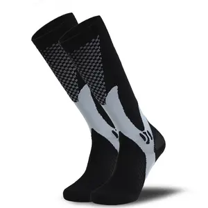 Free Sample Wholesale Mens Knee High Compression Socks Sport Cycling Soccer Socks Compression