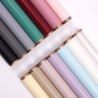 Papier d'emballage pour fleurs, best-seller, bord doré, carton duplex, impression en héliogravure, simple face, imperméable, pour cadeaux de Noël