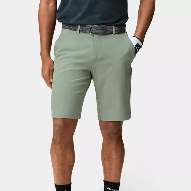 High Quality 4 Way Stretchy Men's Quickly Dry Golf Shorts With Button