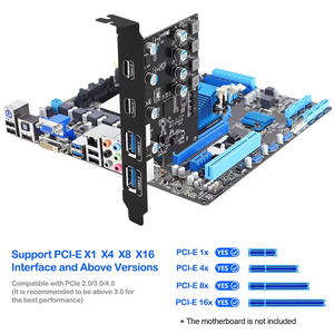 PCIe X1 to 2 Port USB 3.0 Type-A + 2 Port Type-C Expansion Card, SuperSpeed for Desktop PC Compatible with PCIe X1/x4/x8/x16 - Product Image 6