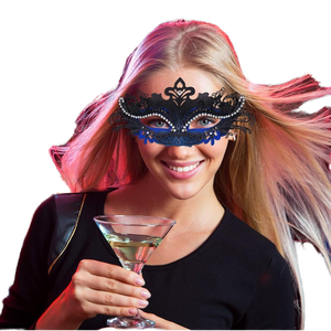 PoeticExist Halloween Party Banquet Phoenix Queue Avec Diamant Masque Couple Combo Set Masque Prom Dress Up Props - Product Image 4