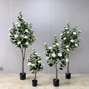 Su misura ad alta densità di più colori tessuto camelia <span class=keywords><strong>Tea</strong></span> Rose fiore albero per la decorazione di nozze - Product Image 1
