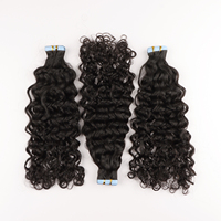 AHVAST Extensions de cheveux afro bouclés naturels de 18 pouces, 100% cheveux humains Remy vierges pour femmes noires, adhésives 4b/4c