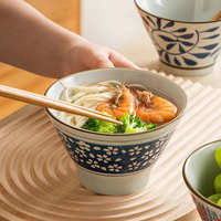 Bol en céramique de 5 pouces de style japonais avec baguettes en boîte-cadeau pour les cadeaux de mariage de festival d'affaires