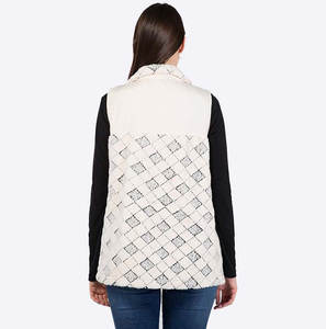 <span class=keywords><strong>Gilet</strong></span> personnalisé mode polaire Sherpa tricot diamant Plaid gonflé femmes Western gilets fabricant pour les femmes - Product Image 4
