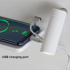 Hiện đại đơn giản <span class=keywords><strong>LED</strong></span> Nhôm đọc Tường Đèn cho trong nhà cạnh giường ngủ phòng ngủ sử dụng USB không dây sạc chuyển đổi trang trí cho khách sạn - Product Image 5