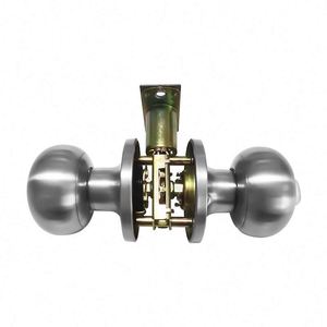 WEKIS Keyless SS201 Stainless Steel Door Lock with <b>Round</b> <b>Brushed</b> Nickel Doorknobs Interior Bath Bed Privacy 60mm Backset - Product Image 4