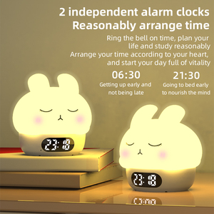 <span class=keywords><strong>Réveil</strong></span> numérique à piles pour la décoration de la maison Veilleuse en silicone Smart Touch Horloge de table à LED avec changement de couleur - Product Image 4