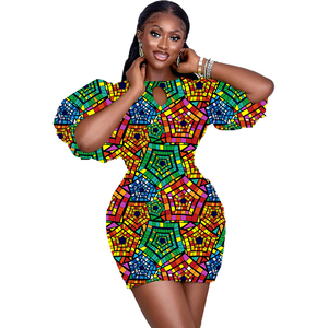 Mô hình Robe En pagne africaine cousure mô hình pagne Couture Femme africaine Vestido africano de ankara cộng với kích thước <span class=keywords><strong>Batik</strong></span> thẳng - Product Image 2
