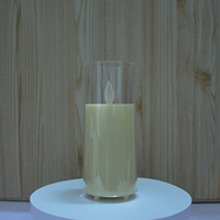 Bougie LED sans flamme en plastique, à piles rechargeables intégrées, effet vacillant, couleur ivoire, pour décoration intérieure
