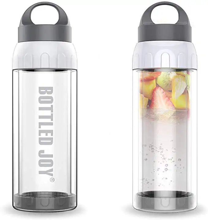 Customized Glass water bottle Shatter-proof 16oz Leak-proof double wall sports water bottle hot sell in Amazon