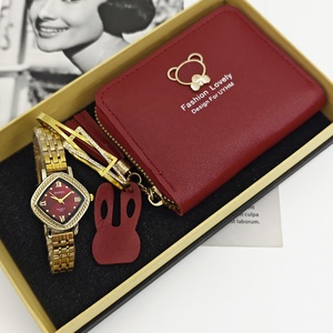 Set de Regalo de Relojes de Mujer en Tendencia 2026 con Brazalete de Aleación y Cartera de Cuero PU para Ella - Product Image 2