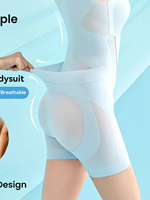 Shorty gainant sculptant avec soutien-gorge intégré, décolleté en V profond, sans coutures, effet ventre plat et rehausseur de fesses