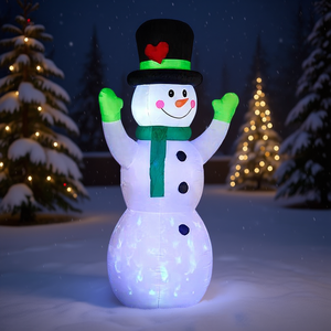 Muñeco de nieve inflable navideño para decoración de jardín al aire libre de 6 pies con luces LED, sombrero y bufanda para la temporada festiva - Product Image 2