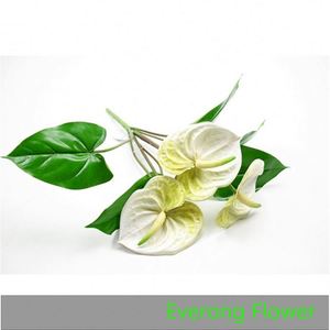 3D ดอกไม้ประดิษฐ์ Everong สำหรับตกแต่ง <span class=keywords><strong>anthurium</strong></span> <span class=keywords><strong>andraeanum</strong></span> 3หัว - Product Image 4