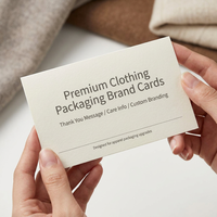 Tarjetas de Agradecimiento Plegables Personalizadas para Marcas de Ropa, con Inserciones de Mensaje, Código QR, Información de Cuidado e Impresión de Logotipo