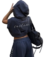 Ensemble 2 pièces pour femme grande taille KY : sweat à capuche court sans manches et short de survêtement respirant