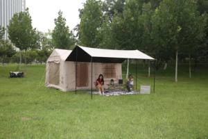 All-Season Double-Layer Family <strong>Tent</strong> Waterproof PVC Inflatable Outdoor Camping Automatic System Made <strong>Canvas</strong> Cotton Oxford <strong>Fabric</strong>