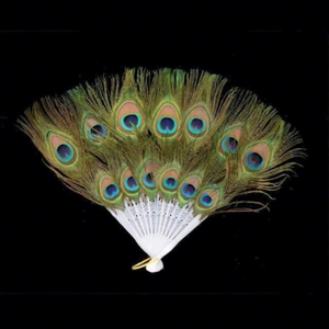 Abanico <span class=keywords><strong>de</strong></span> Mano con Plumas <span class=keywords><strong>de</strong></span> Pavo Real Naturales para Mujer, Ideal para Fiestas <span class=keywords><strong>de</strong></span> Té, Eventos Festivos, Baile, Bodas y como Accesorio Decorativo - Product Image 1