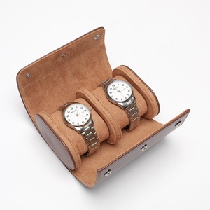 Wholesale Luxury 1 2 3 Slots PU Leather <b>Watch</b> Roll <b>Case</b> Custom Logo Embossed Travel <b>Watch</b> Box with Button Wristwatch Organizer - Product Image 4