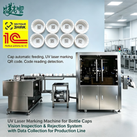 Machine de marquage laser UV automatique pour bouchons de bouteilles avec inspection visuelle, système de collecte et de rejet de données pour ligne de production GS1