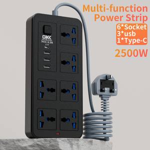 Multiprise universelle internationale pour le commerce extérieur, avec ports <span class=keywords><strong>USB</strong></span> et <span class=keywords><strong>interrupteur</strong></span>, compatible prises britanniques et européennes - Product Image 6