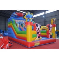 Château gonflable commercial sur le thème Mickey Mouse Maison de rebond pour enfants avec toboggan Château gonflable pour enfants