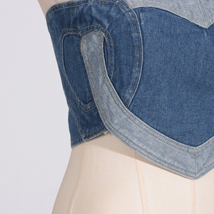 Nouveau débardeur court en <span class=keywords><strong>jean</strong></span> sexy et tendance pour <span class=keywords><strong>femme</strong></span>, style streetwear, avec fermeture éclair, dos nu et <span class=keywords><strong>sans</strong></span> manches, idéal pour l'été - Product Image 5