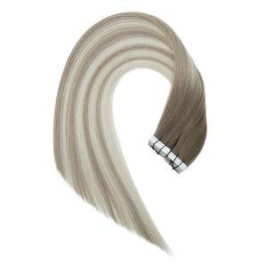 Extensions de cheveux à ruban adhésif invisibles 100% Remy européen double trame, cheveux vierges avec des ondulations lisses, toucher doux, prix de <span class=keywords><strong>gros</strong></span> au Royaume-Uni - Product Image 4