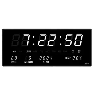 Modern Decorate Large Digital LED Big Wall Clocks Dementia Calendar Clock Temperature Minimalistic Home Decoration Electronic