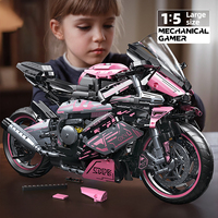 Precio de Fábrica, Edición Rosa 88819, Modelo de Motocicleta para Armar a Escala 1:5, Juego de Bloques de Construcción con 2066 Piezas, Regalo para Niños