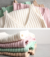 Pulls robe ensembles femmes deux pièces couleur unie lâche tricots longue Slip robe côtelé tricoté deux pièces pull ensemble pour les femmes