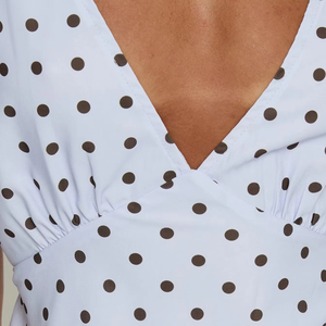 Abito Casual da <span class=keywords><strong>Donna</strong></span> con Stampa a Pois, Vita Alta, Scollo a V Profondo, Sexy ed Elegante, Mini Abito <span class=keywords><strong>Retrò</strong></span> per Primavera, Autunno ed Estate - Product Image 6